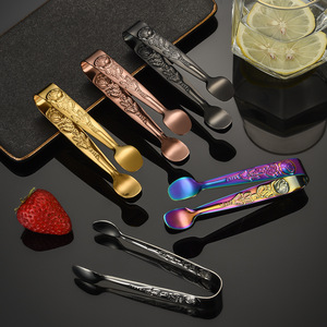 Mini Stainless Steel Rose Pattern <strong>Serving</strong> <strong>Tongs</strong> Sugar and Ice <strong>Tongs</strong> for Bar Accessories - Product Image 4