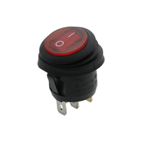 Interrupteur à bascule étanche 12V 3 broches ON/OFF SPST en silicone LED 22mm Max. Courant 10A Max. Tension 250V
