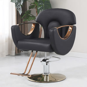 High-End in acciaio inox sedia da barbiere girevole in pelle sintetica rosa per Spa casa barbiere negozio di bellezza parrucchiere - Product Image 1