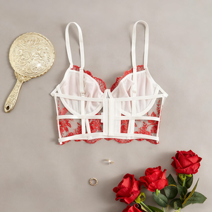 Hoge Kwaliteit In Voorraad Bedrukt Dames Bloemen Bralette Intieme Sexy Vrouwen Kanten Beugel Bh Lingerie Bh Set - Product Image 5