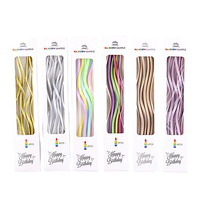 Lot de 6 bougies torsadées longues multicolores faites à la main, sans danger pour les gâteaux, non toxiques, pour anniversaires, Nouvel An, Diwali, bars