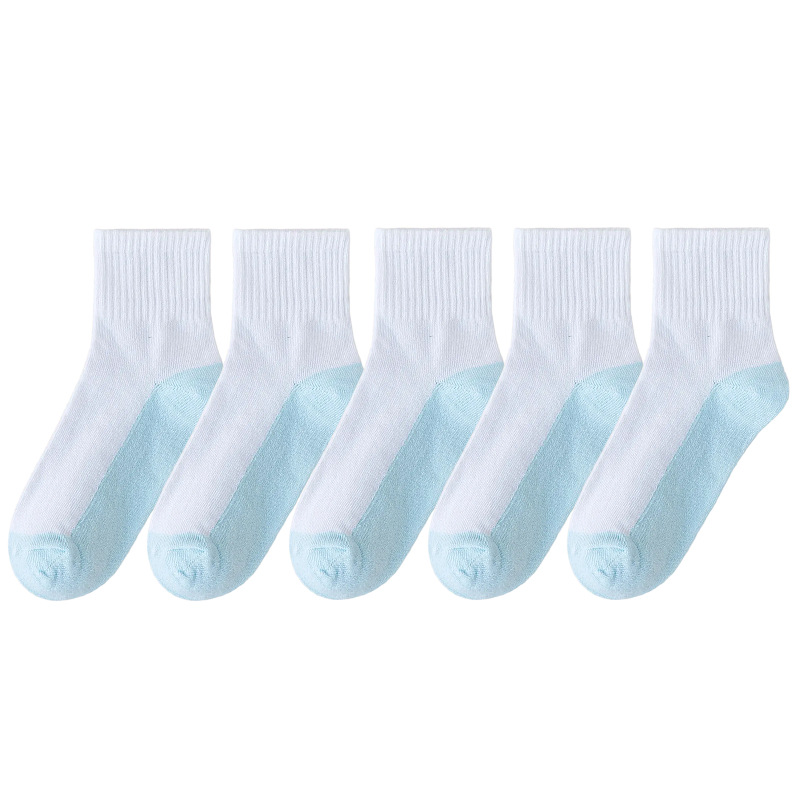 Chaussettes plates mi-mollet yin yang [bleu lac]