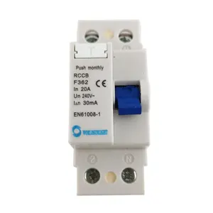 low price high quality F362 30ma 20a 240V 2pole Electromagnetic type push monthly residual current circuit breaker rccb