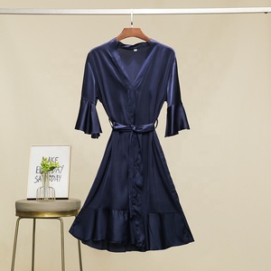 <span class=keywords><strong>Kimono</strong></span> da <span class=keywords><strong>Donna</strong></span> in Seta Sintetica, <span class=keywords><strong>Vestaglia</strong></span> da Casa con Volant per Damigelle, Taglie Forti, Abbigliamento da Notte Femminile 6044 - Product Image 6