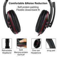 Casque d'ordinateur filaire avec lumières LED, pour enfant, avec micro détachable, écouteurs de Gamer