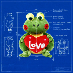 Siêu mềm tùy chỉnh ếch đồ chơi sang trọng Sản phẩm mới Quà Tặng trẻ em với PP bông Điền và lưới lót - Product Image 3