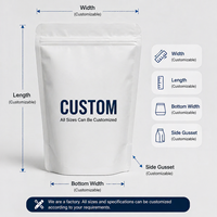 Bolsa de PE Vertical Autosellable para Envasado de Alimentos, Cierre Duradero, Tres Lados Sellados, Marca BQ para Alimentos para Mascotas