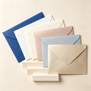 Enveloppe d'invitation personnalisée classique en papier écologique, couleur unie de luxe, impression de logo artistique, pour mariage, entreprise, fête, OEM, ODM, vente en gros - Product Image 4