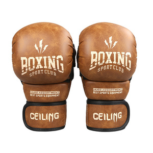Guantes de Boxeo MMA de Microfibra con Palma Abierta, Nivel UFC, para <span class=keywords><strong>Muay</strong></span> Thai, Kickboxing, Sanda, Entrenamiento con Saco, Tallas S M L XL - Product Image 1