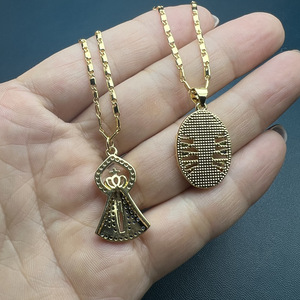Collar con colgante de circonita de la Virgen de la Muerte, superventas transfronterizo, cadena para clavícula, adorno retro europeo y americano - Product Image 2