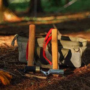 Marteau de tente coréen pour camping en plein air, tête en cuivre, manche en bois, outil de sécurité multifonctionnel pour piquets de sol - Product Image 5