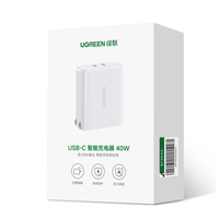 Chargeur mural UGREEN 45W GaN à double port USB C avec prise pliable, adaptateur secteur USB-C PD pour ordinateur portable et mobile