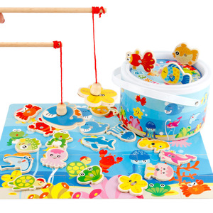 Juego de Pesca Magnético de Madera Montessori para Niños, Juguete Educativo para la Concentración y la Inteligencia, Juego de Padres e Hijos - Product Image 2