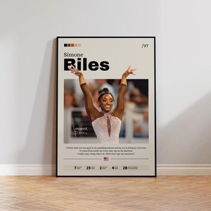 SQ Simone Biles affiche mur Art gymnastique décor <span class=keywords><strong>peinture</strong></span> athlétique Inspiration impression sport Motivation décor à la maison impressions sur toile - Product Image 1
