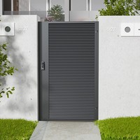 Dernière conception Porte de cour Conception de porte de maison Portes d'entrée principale de villa de haute qualité Portes électriques modernes en aluminium