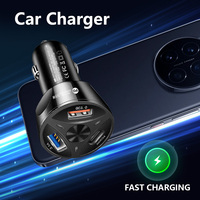 Chargeur de voiture portable USB à charge rapide 55W PD QC3.0 3 ports Type-C avec support pour voiture électrique - Meilleure vente