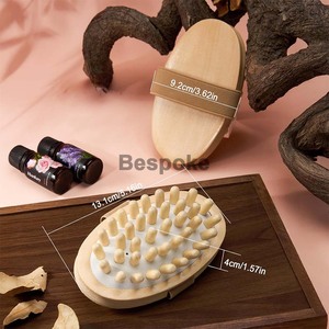 Cepillo de Masaje de Madera Natural con Logotipo Personalizado, Agarre Ergonómico, Peine Masajeador para Cuero Cabelludo, Relajación Corporal, Cepillo para el Cabello - Product Image 2