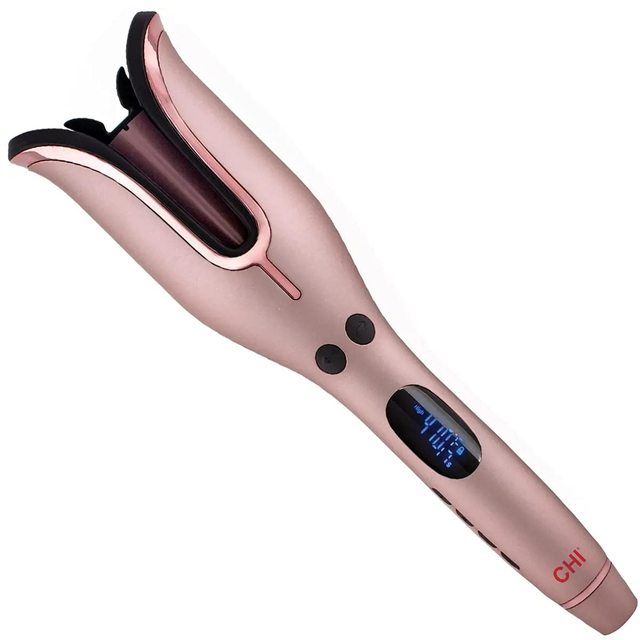 Cordless Electric Ceramic Hair Curler Straightening Iron Automatic Rotating LED Temperature Display Fashionable Professional
