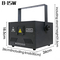 Laser de scène RVB pleine couleur 8-15W avec animation, contrôle ILDA DMX512 et application pour DJ, discothèque, fête, club, bar, mariage, événement