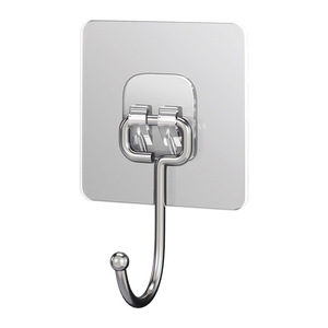 Transparent Heavy Duty Adhesive Wall Mount Hooks With Strong Residue Free Backing <b>For</b> <b>Storage</b> - Product Image 2