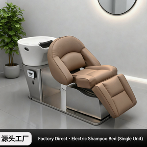 Lit de lavage électrique professionnel de luxe réglable avec bassin en céramique rotatif pour salon de beauté – Vente chaude directe usine - Product Image 2