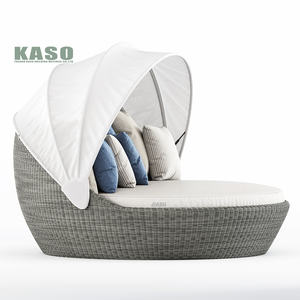 Garden Day Bed Pool Furniture Round Rattan Wicker Rope Aluminum Sun Bed Beach <strong>Daybed</strong> <strong>With</strong> <strong>Canopy</strong> Patio Cabana <strong>Outdoor</strong> <strong>Daybed</strong> - Product Image 2