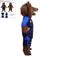 Costume de mascotte d'ours noir en peluche à poils longs OEM, costume gonflable personnalisé pour animal, design de tête de dessin animé pour performance de marche