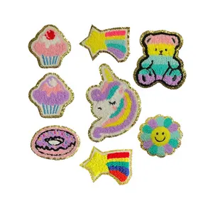 Fashion Many Style Carton Pattern Iron On Chenille Patches Cute Customize Animals Patches Embroidery