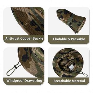 Camouflage Tactical Boonie <b>Hat</b> Caps Camo <b>Men</b> Outdoor Sports <b>Sun</b> Bucket <b>Hats</b> - Product Image 4