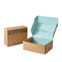 Benutzer definiertes Logo Gedruckte Flat Pack Papier verpackungs box Wellpappe Karton Gestanzte Faltung Kraft Mailer Versand Mailing Box