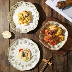 Rustic Irregular Eco-Friendly Modern <b>Ceramic</b> Porcelain Dinner <b>Plates</b> for Restaurant Kitchen Use Fish Flower Dessert Pasta Deep - Product Image 2