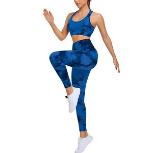 Conjunto de yoga profesional para mujer, de color sólido, transpirable, de cintura media, de calidad premium, 2 piezas, leggings y sujetador deportivo para mujer. - Product Image 4