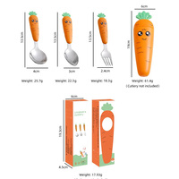 Cuillère et fourchette en acier inoxydable pour enfants avec étui de qualité alimentaire pour enfants
