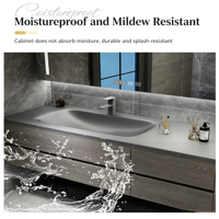 Ensemble de meubles de salle de bain modernes de luxe léger, étanches, en aluminium alvéolé, avec vasque intégrée et meuble sous-vasque
