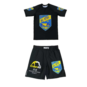 ชุดต่อสู้ MMA สำหรับผู้ชายรุ่นสั่งทำพิเศษ ปี 2025 ชุดรัดกล้ามเนื้อ กางเกงขาสั้น สำหรับยิวยิตสูและกราปลิง ผลิตจากผ้าสแปนเด็กซ์/โพลีเอสเตอร์ 150gsm/200gsm แบบดิจิตอล OEM - Product Image 1