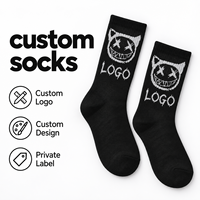 Chaussettes noires personnalisées avec motif de croquis fantôme blanc, ajoutez votre logo, OEM ODM, faible MOQ, emballage personnalisé pour la construction de votre marque