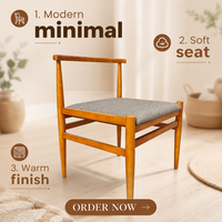 Chaise de salle à manger en bois massif de style nordique minimaliste, avec coussin confortable, chaise en bois pour restaurant