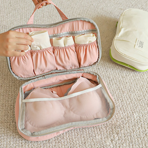 Sac de rangement pour soutien-gorge de voyage, organisateur de sous-vêtements en nylon imperméable avec support rigide pour l'organisation des vêtements de voyage, forme rectangulaire - Product Image 2