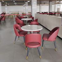 Ensemble de meubles de restaurant en marbre, ensemble de meubles de salle à manger, table et chaises pour restaurant, banquette en forme de U