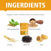 Thé stimulant de la libido OEM Ashwagandha Ginseng Maca pour l'énergie sexuelle et l'endurance 10 sachets