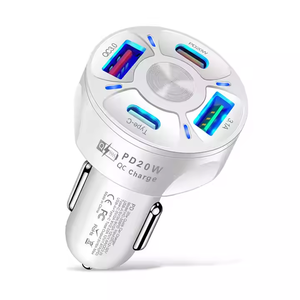 Cargador de Coche USB de Carga Súper Rápida 2025 con 4 Puertos y Luz LED, 4 Puertos USB Inalámbricos de 35W para Teléfonos Móviles y Auriculares - Product Image 3