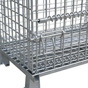 Gabbia di Stoccaggio Industriale in Acciaio Resistente Impilabile Capacità 500kg 1000x800x840mm Zincata per Magazzino e Pallet - Product Image 6