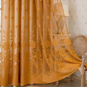 Fabricante al por mayor de lujo de estilo europeo ventana bordada cortinas de encaje transparente café Beige gris sala de estar decorar cortina - Product Image 5