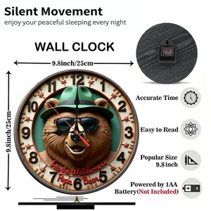 Round Wooden Wall <b>Clock</b> 25cm Quiet Quartz Movement Home Decor <b>Bedroom</b> Study Hanging <b>Clock</b> - Product Image 6