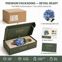 Tiges d'hortensias artificiels réalistes, 90 pétales, têtes en soie pour bouquet DIY, mariage, fête, décoration d'événements