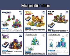 Bloques de Construcción Magnéticos Mini EPT de 3.75CM con Caja Metálica Portátil, Juego de 32-100 Piezas de Fichas Magnéticas Multi-Tema, Juguete STEM 3D para Niños en Viajes - Product Image 3