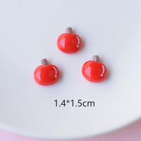 Ornamenti in Resina Fai-da-Te, Mini Ciondoli a Forma di Mela e Pomodoro Dipinti a Mano, Design Artistico per Cover Telefoni e Accessori per Capelli