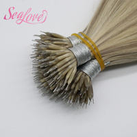 Extensiones de Cabello Humano con Punta Nano Pre-Adherida, Cabello Liso Natural en Mechones Pre-Enlazados para Salones y Venta al Por Mayor