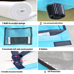 Colchoneta Inflable para Dormir con Visera Desmontable, Sofá de Aire Portátil, Cama de Playa Portátil para Acampar y Caminar al Aire Libre - Product Image 3