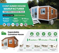 Maison conteneur moderne personnalisable de 20 pieds ou 30 pieds avec isolation thermique, extensible, préfabriquée, modulaire, mobile, 2, 3 ou 4 chambres